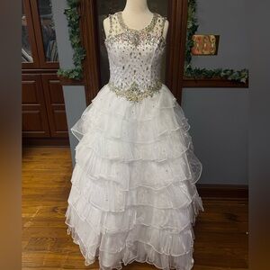 LITTLE ROSIE PAGEANT GIRLS NATIONALS FLOWER GIRL DRESS SZ 10 LR2082